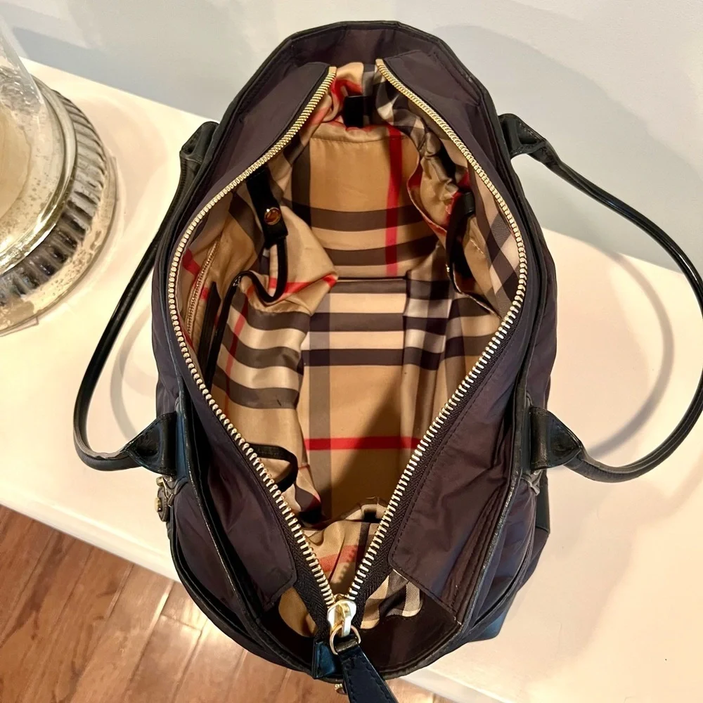 Burberry Black Quilted Nylon Baby Bag Tote - Picture 11 of 16